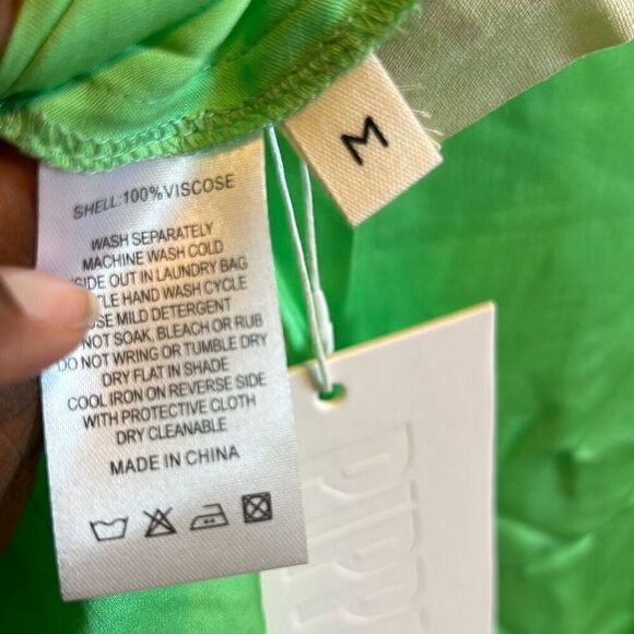 Pippa Women’s Size M Kimberly Wide Leg Baggy Pants Lime Green Pull On New - Picture 7 of 7